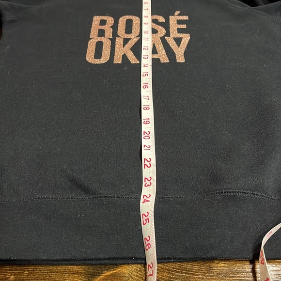 ❤️SOLD❤️Brunette The Label Black Sweatshirt “Rose Okay” - Picture 5 of 7